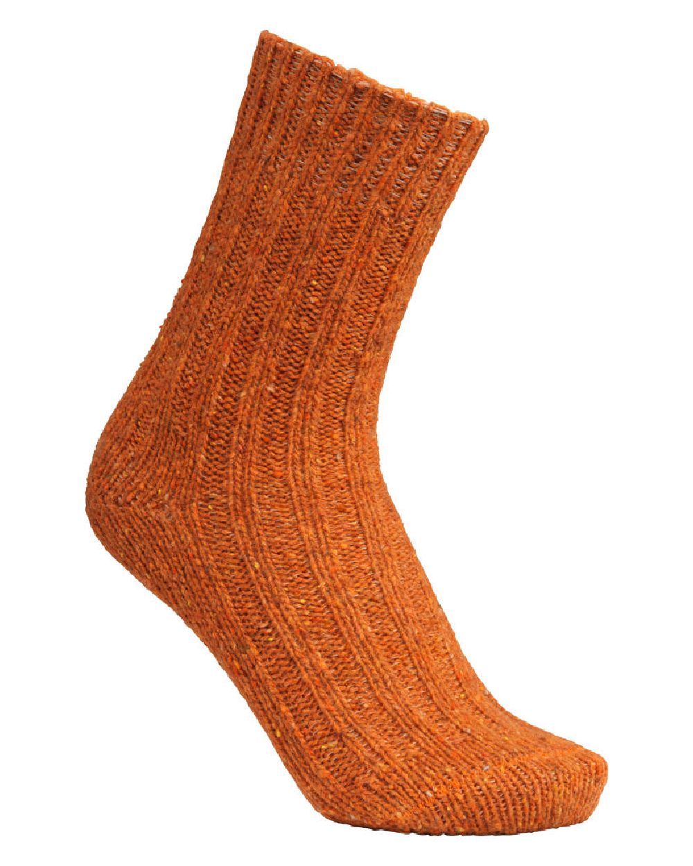 Orange coloured Laksen Firenze Wool Socks on white background 