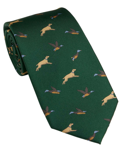 British Racing Green coloured Laksen Game Tie on white background 