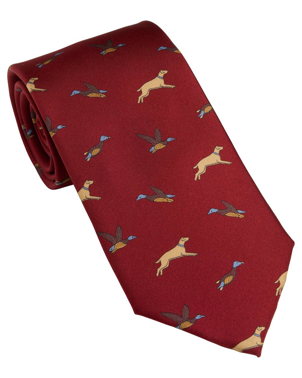 Vintage Red coloured Laksen Game Tie on white background 