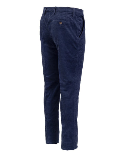 Royal Blue Coloured Laksen mens Barton Corduroy Trousers on White Background 