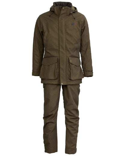 Green Coloured Laksen Mens Falcon Tech Hunting Jacket on White Background 