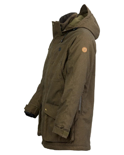 Green Coloured Laksen Mens Falcon Tech Hunting Jacket on White Background 