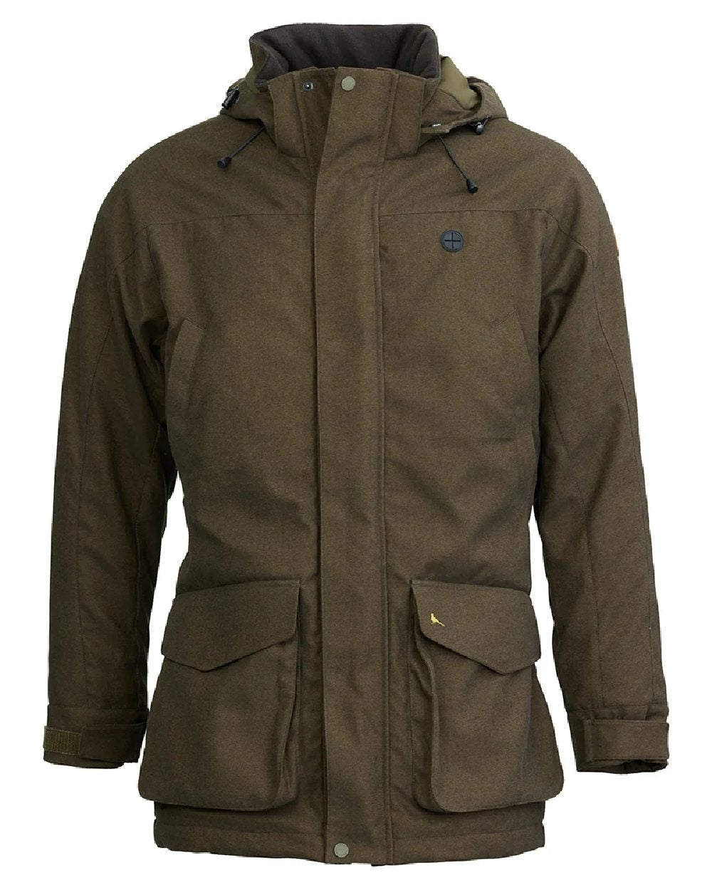 Green Coloured Laksen Mens Falcon Tech Hunting Jacket on White Background 
