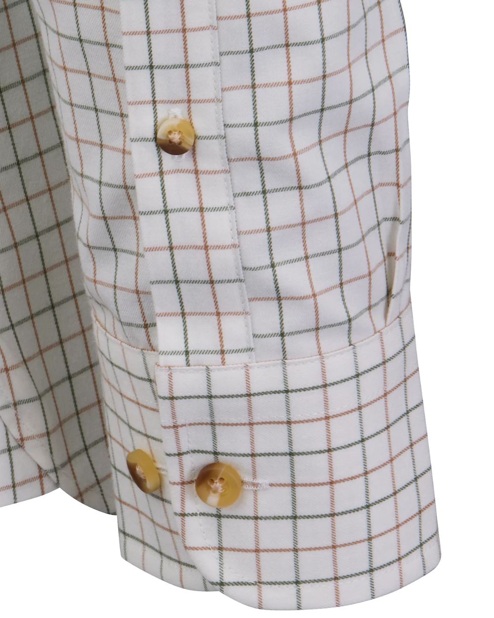Olive Rum Coloured Laksen Mens Irving Cotton Wool Shirt on white background 