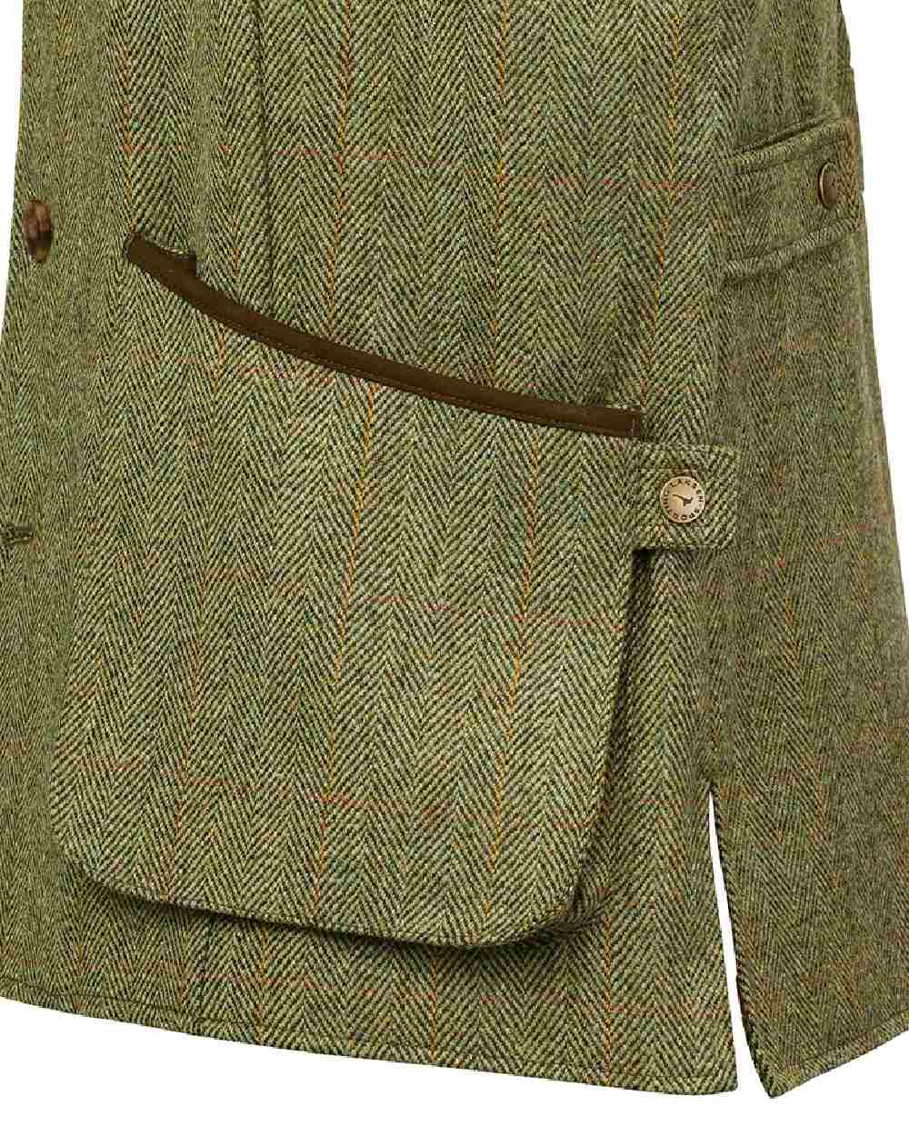 Berleigh Coloured Laksen Mens Leith Tweed Shooting Vest on White Background 