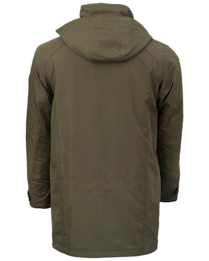 Olive Coloured Laksen Mens Marsh ISO Coat on white background 