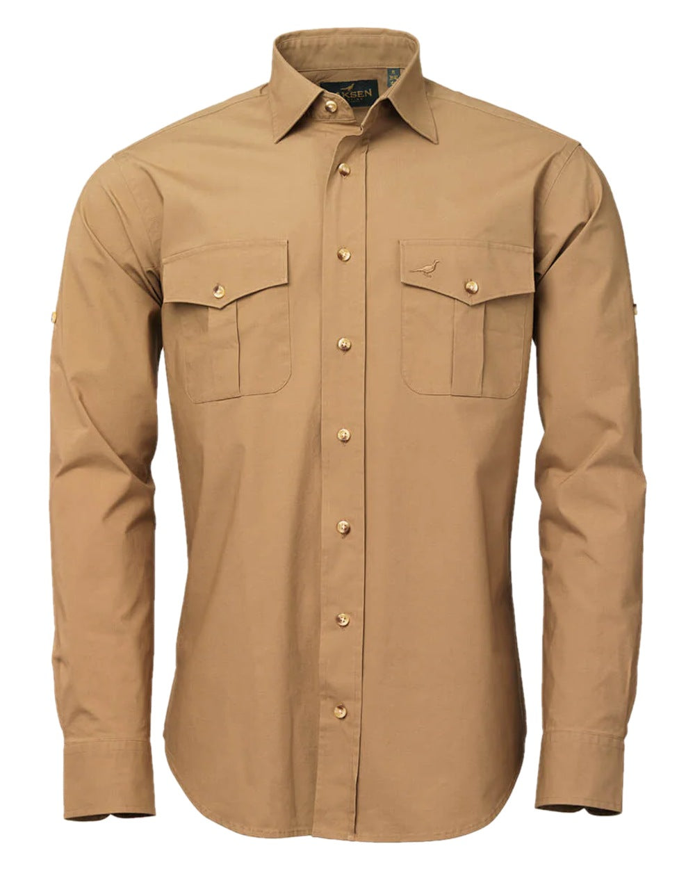 Desert Sand Coloured Laksen Mens Nairobi Shirt on white background 