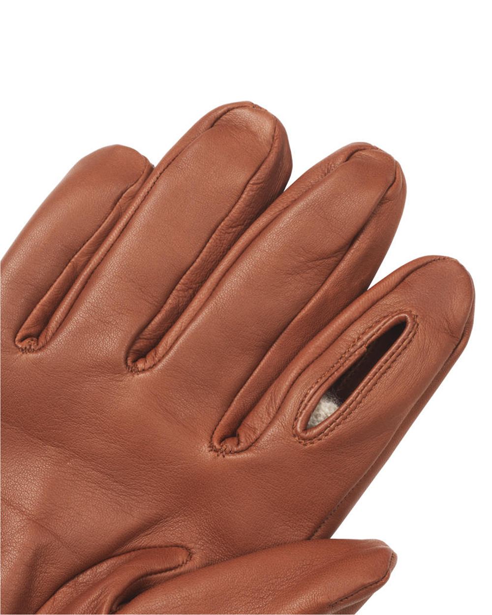 Cognac coloured Laksen Mens Sutton Lambskin Shooting Gloves on white background