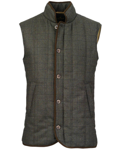 Willow Coloured Laksen Mens Willow Vertical Quilted Vest on white background 