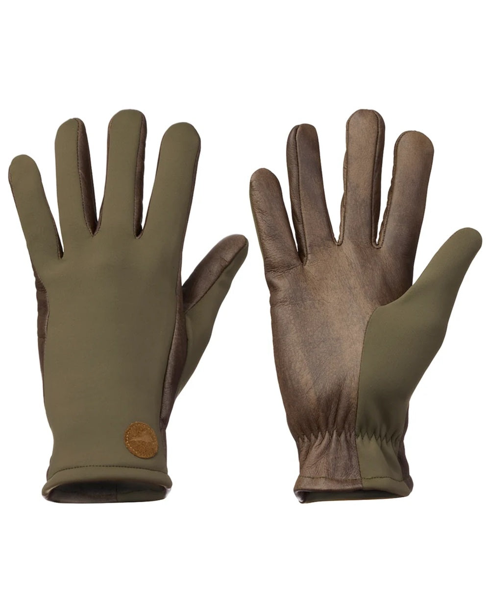 Green coloured Laksen Mens Zermatt Shooting Gloves on white background 