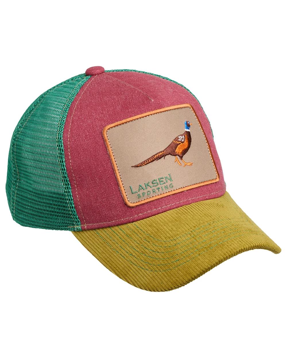 Pheasant coloured Laksen Pheasant Badge Cap on white background 