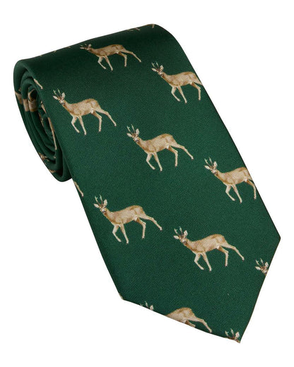 British Racing Green coloured Laksen Roe Buck Tie on white background 