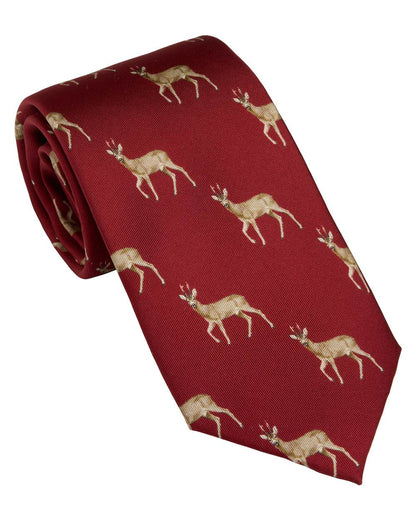 Vintage Red coloured Laksen Roe Buck Tie on white background 