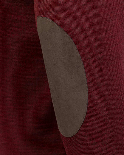 Vintage Port Coloured Laksen Sussex V-Neck Sweater on white background 