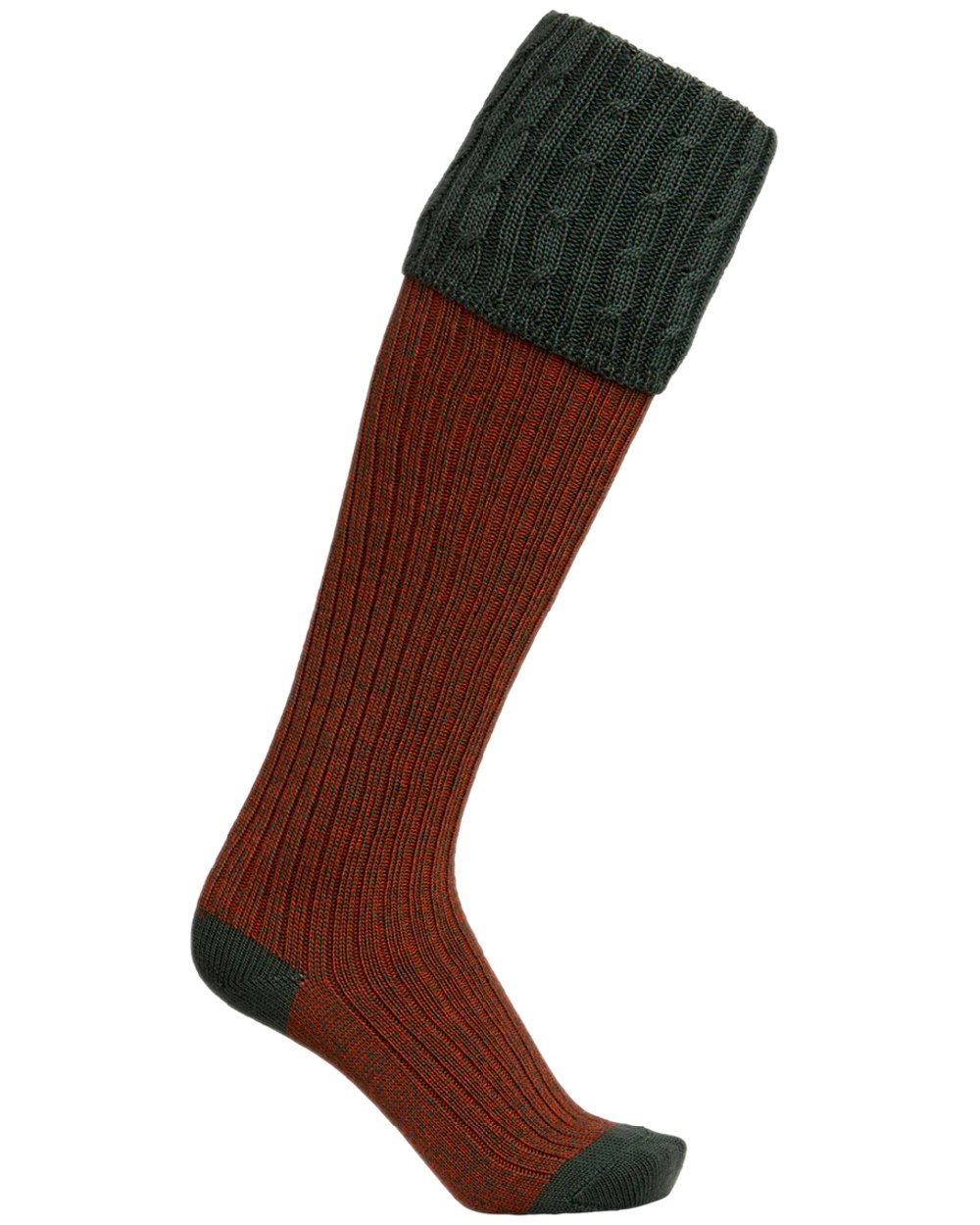 Forest Coloured Laksen Westwood Mix Shooting Socks on white background 