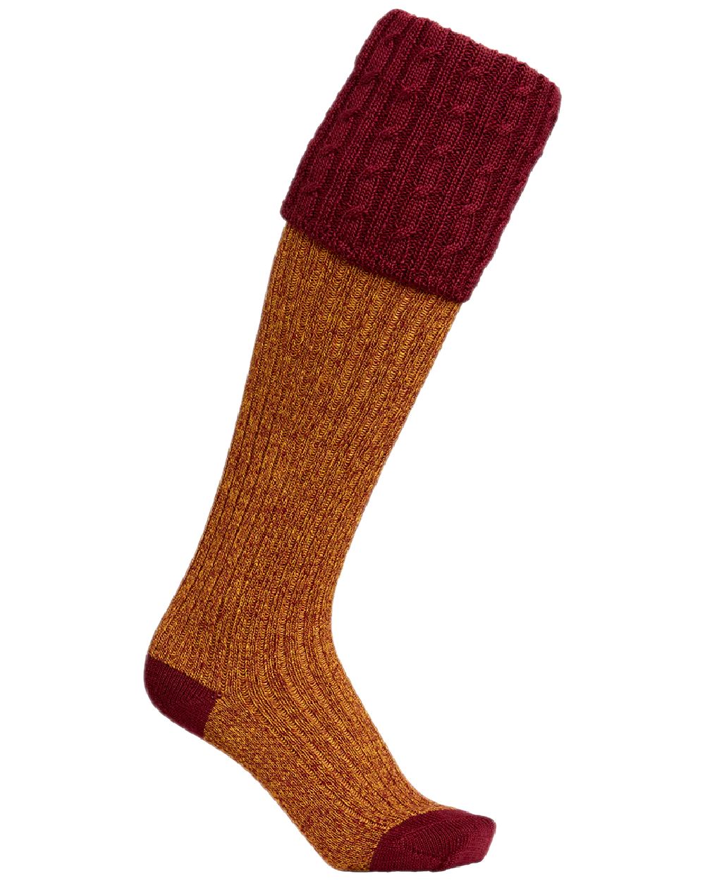 Wine Coloured Laksen Westwood Mix Shooting Socks on white background 