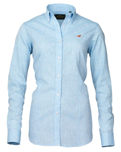 Sky Blue Coloured Laksen Womens Bath Linen Shirt on white background 