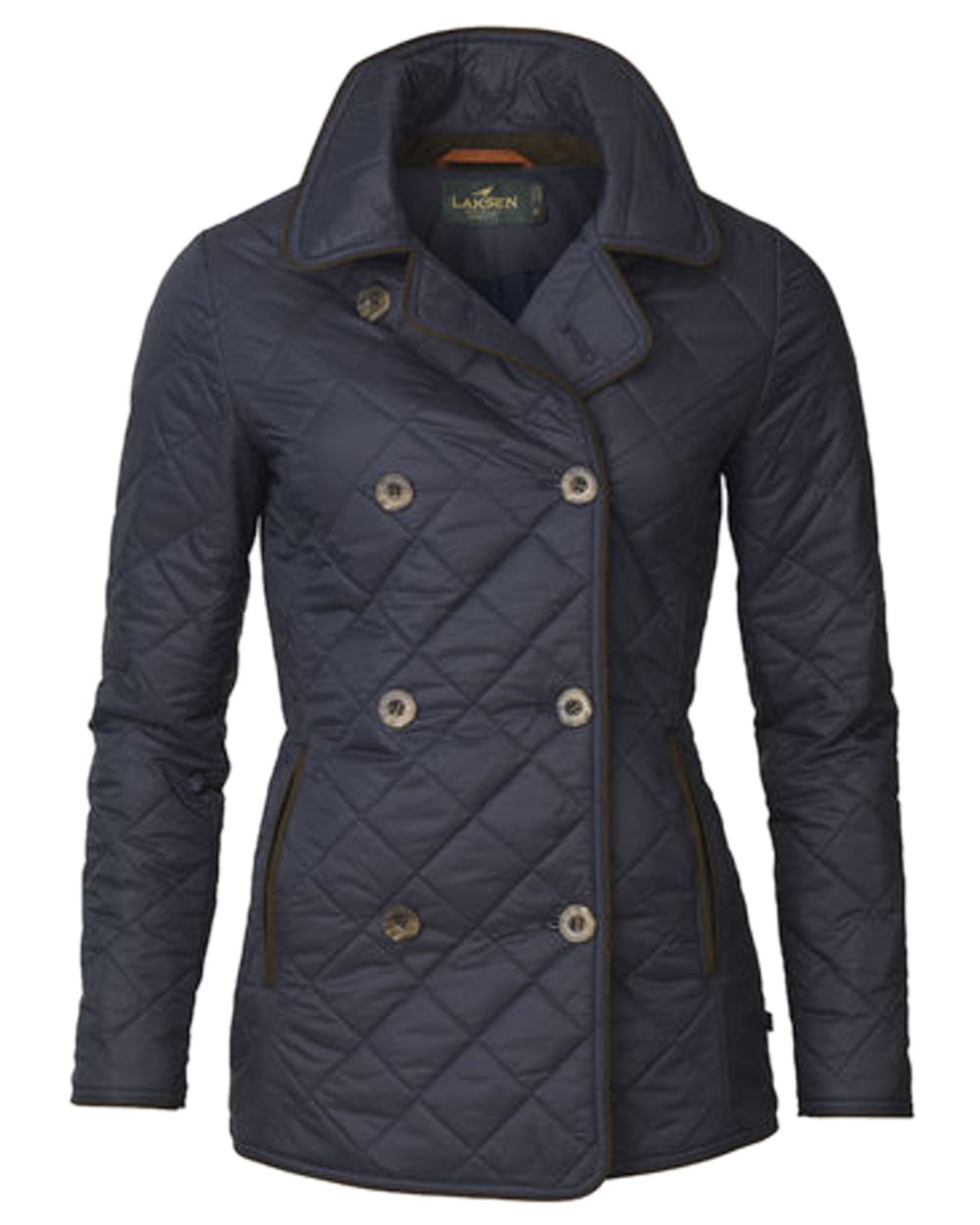 Navy Coloured Laksen Womens Bath Quilted Jacket on white background 