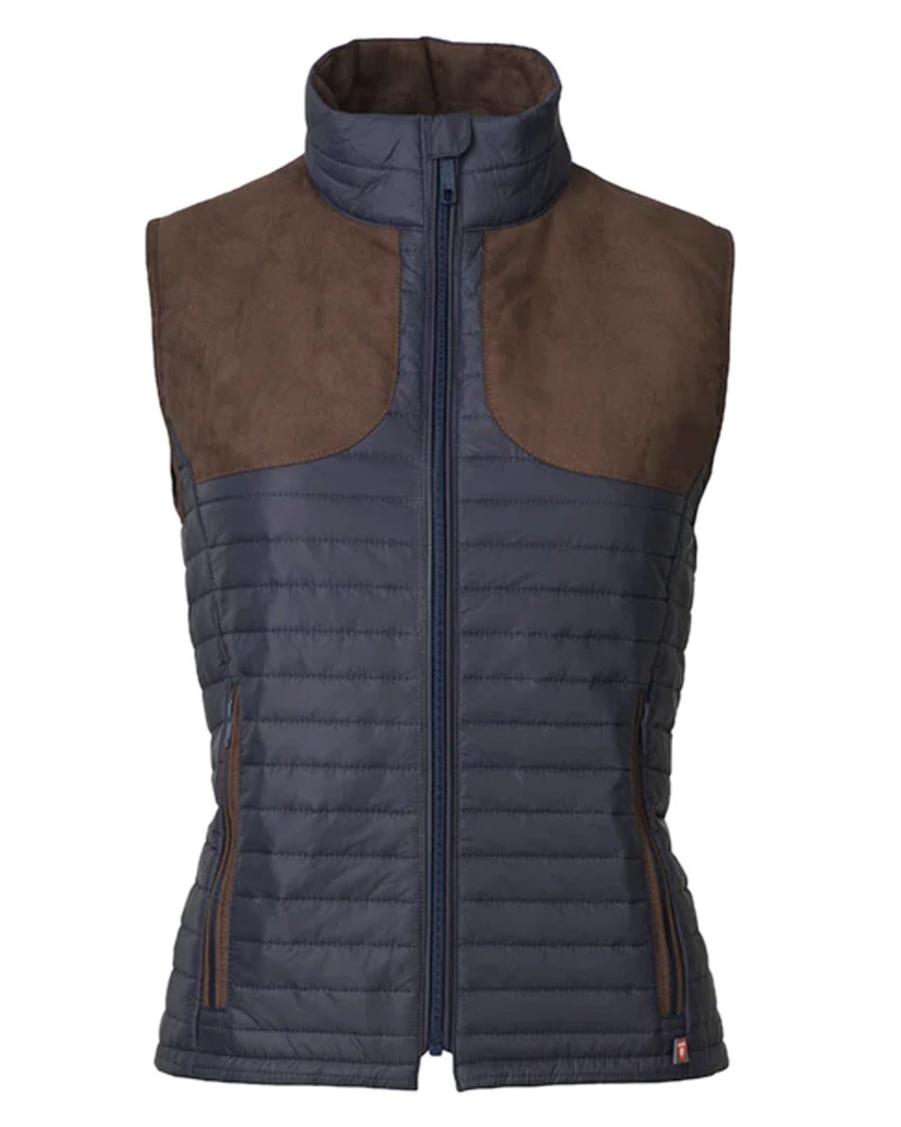 Navy Coloured Laksen Womens Bristol Quilted Vest on white background 