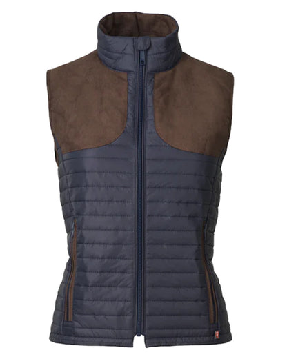 Navy Coloured Laksen Womens Bristol Quilted Vest on white background 