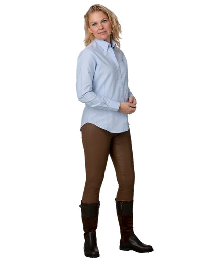 Savanna Brown Coloured Laksen Womens Elysèe Leather Leggings on white background 