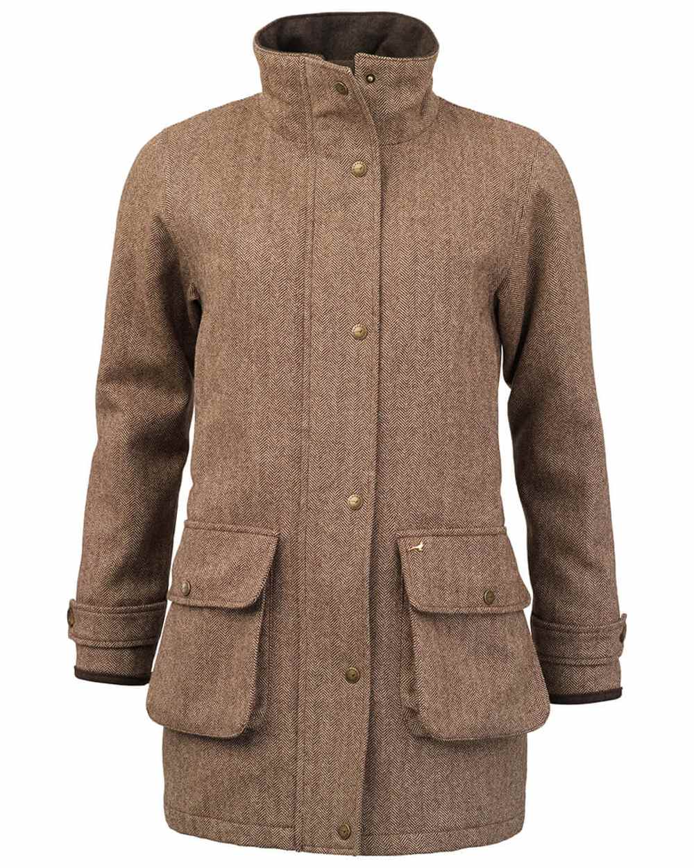 Glyn Tweed Check coloured Laksen Womens Glyn Tweed CTX Waterproof Hunting Jacket on white background 