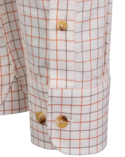 Burnt Orange Rum Coloured Laksen Womens Haley Cotton Wool Shirt on white background 