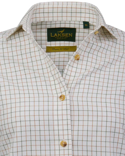 Olive Rum Coloured Laksen Womens Iris Cotton Wool Shirt on white background 