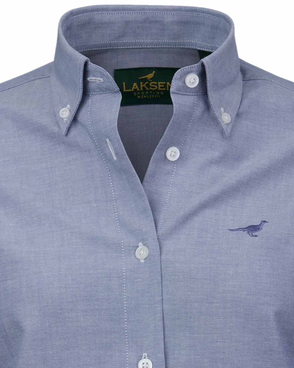 Light Blue Coloured Laksen Womens Karli Chambray Shirt on white background 