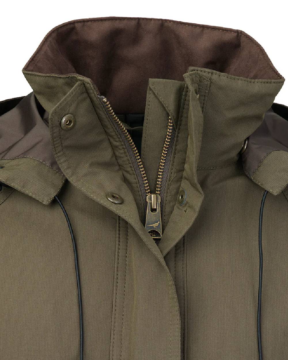 Olive Coloured Laksen Womens Marsh ISO Coat on white background 