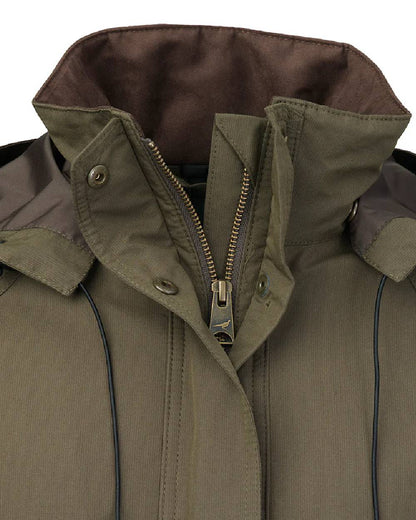 Olive Coloured Laksen Womens Marsh ISO Coat on white background 