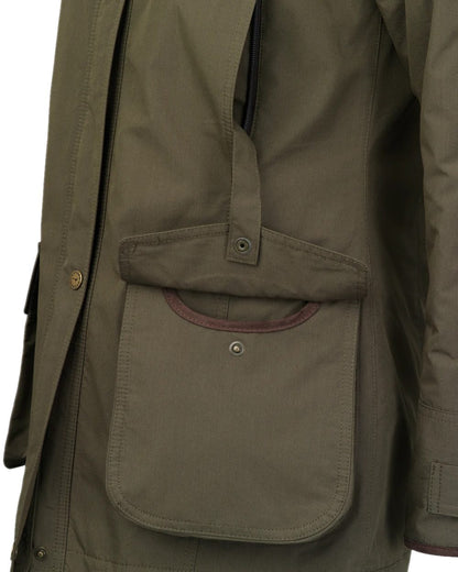 Olive Coloured Laksen Womens Marsh ISO Coat on white background 