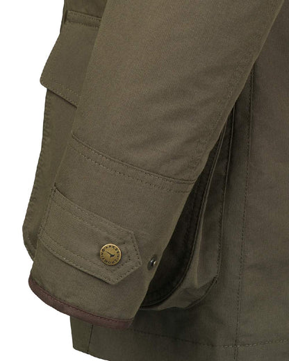 Olive Coloured Laksen Womens Marsh ISO Coat on white background 