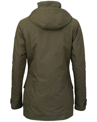 Olive Coloured Laksen Womens Marsh ISO Coat on white background 