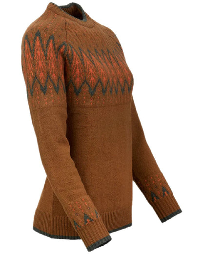 Multi Colour Coloured Laksen Womens Trondheim Jacquard Sweater on white background 