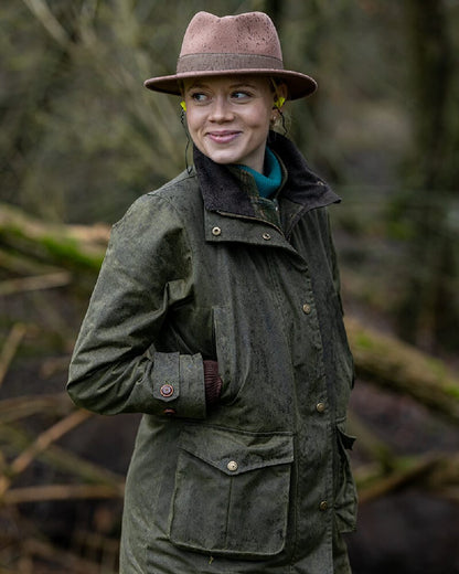 Laksen Ashley Wax Coat in Forest 