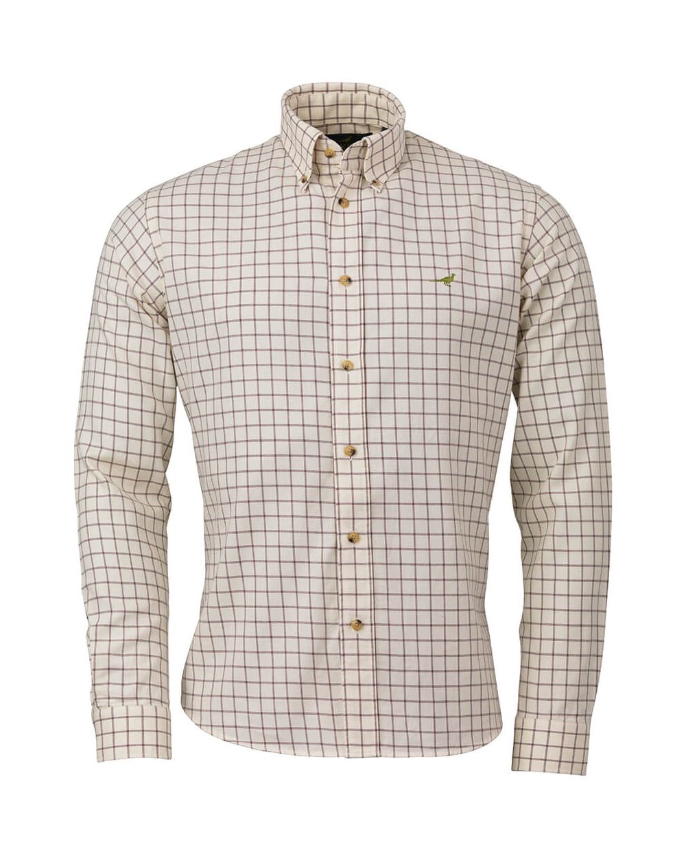 Laksen Bart Cotton Wool Shirt in Brown Light Pink