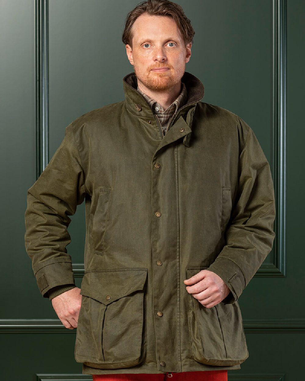 Laksen Enoch Wax Coat in Forest 