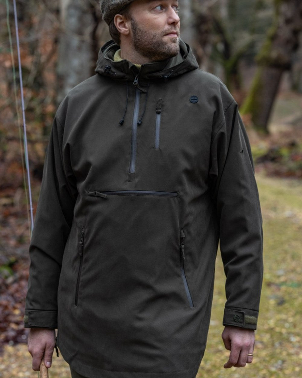 Green coloured Laksen Nevis CTX Smock on outdoor background 