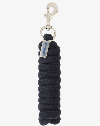 Black Coloured LeMieux Aika Leadrope on White Background 