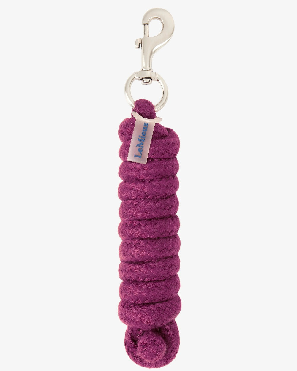 Burgundy Coloured LeMieux Aika Leadrope on White Background 