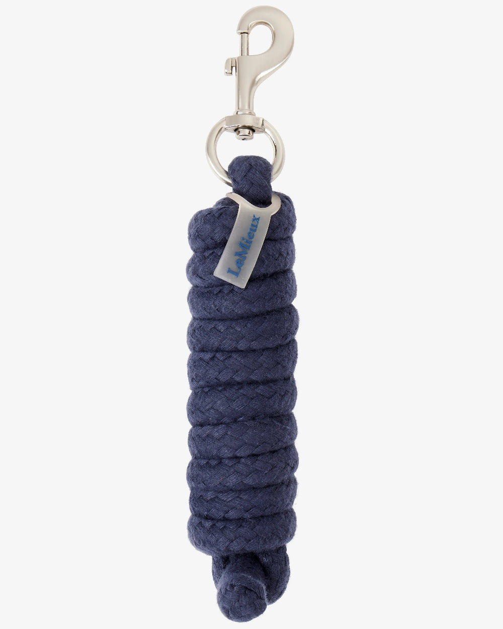 Navy Coloured LeMieux Aika Leadrope on White Background 