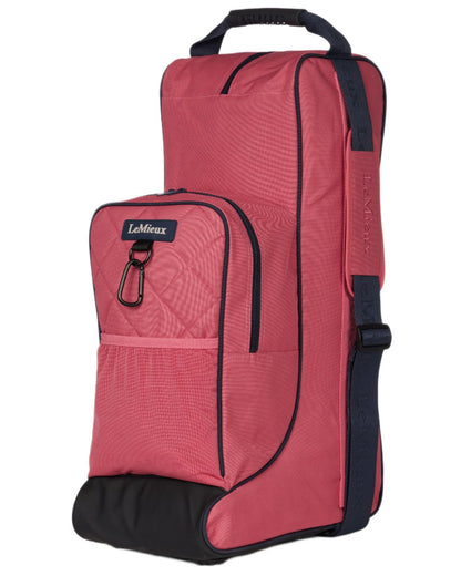 Cranberry coloured LeMieux Boot &amp; Hat Bag on white background 