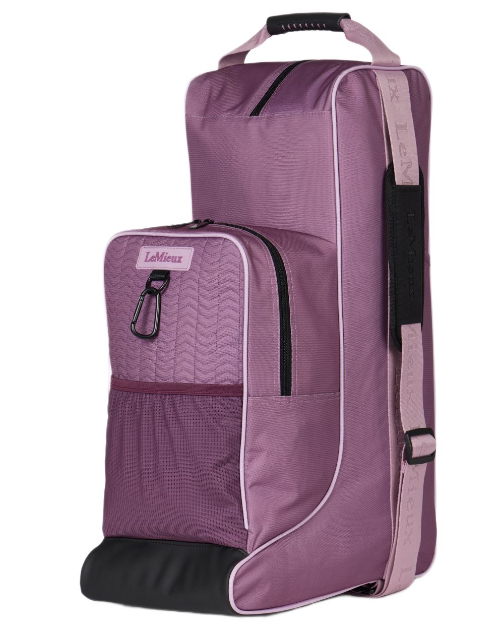 Mallow coloured LeMieux Boot &amp; Hat Bag on white background 