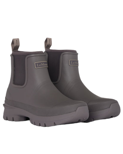 Cocoa coloured LeMieux Bramshaw Chelsea Wellies on white background 