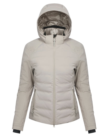 Ash coloured LeMieux Brooke Waterproof Hybrid Jacket on white background 