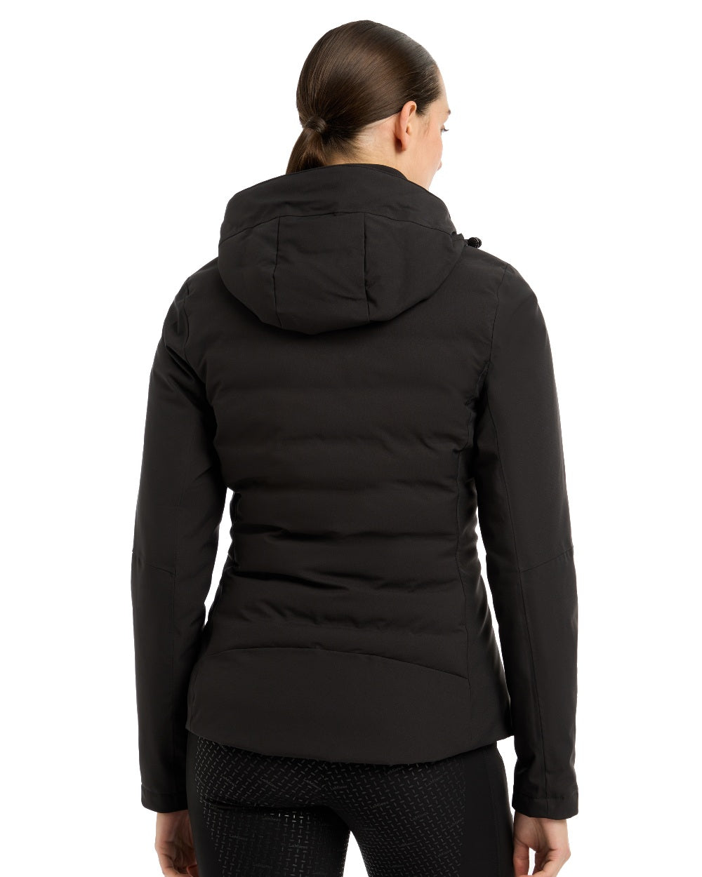 Black coloured LeMieux Brooke Waterproof Hybrid Jacket on white background 