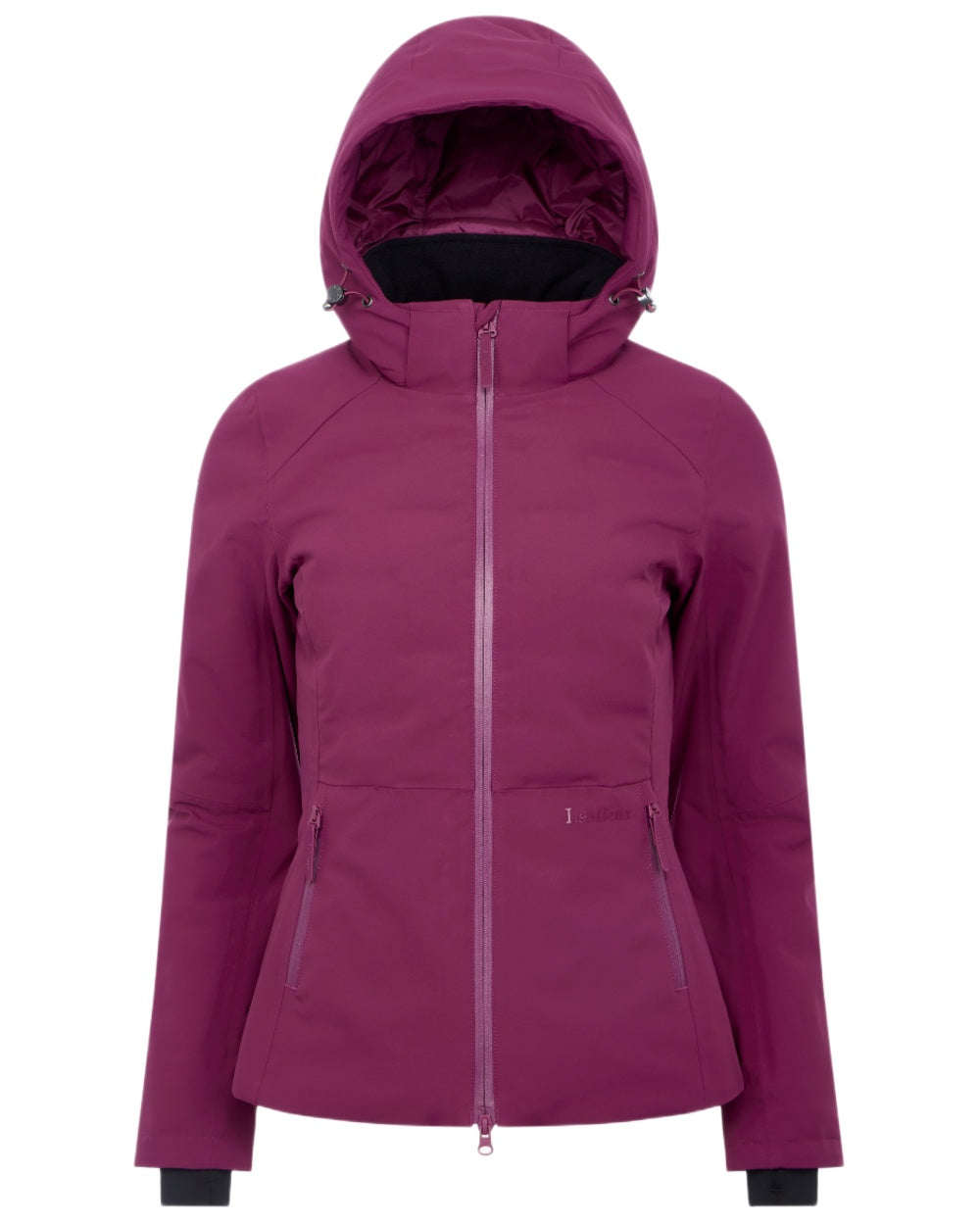 Blackberry coloured LeMieux Brooke Waterproof Hybrid Jacket on white background 