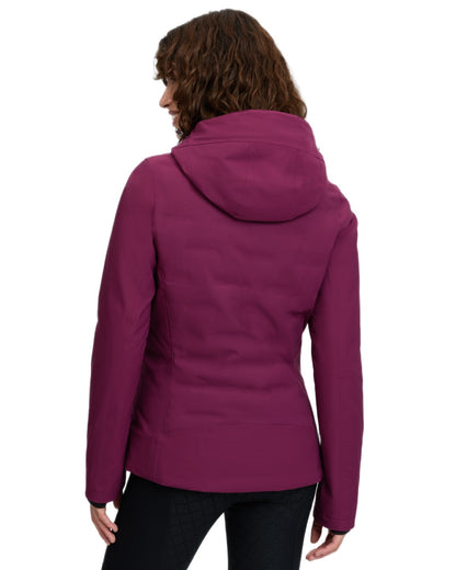 Blackberry coloured LeMieux Brooke Waterproof Hybrid Jacket on white background 