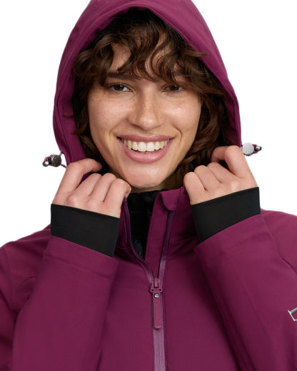 Blackberry coloured LeMieux Brooke Waterproof Hybrid Jacket on white background 